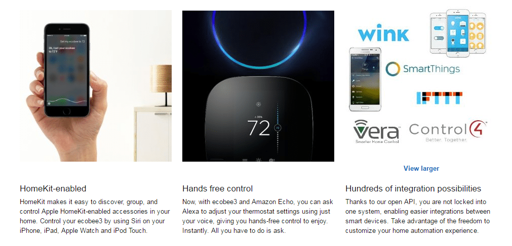 Specifications of Ecobee3