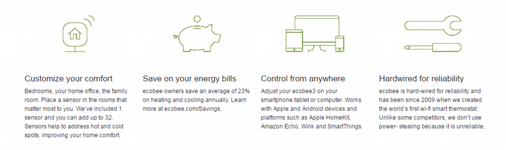Features of Ecobee3