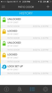 Kwikset Kevo's mobile application