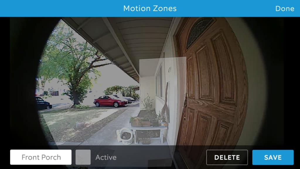 Ring Doorbell's camera's view