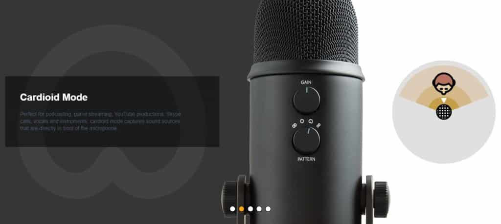 blue yeti cardioid mode