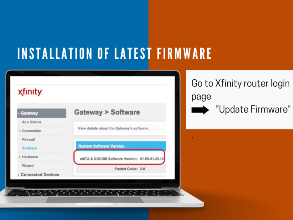 You can update your firmware using the Xfinity login page