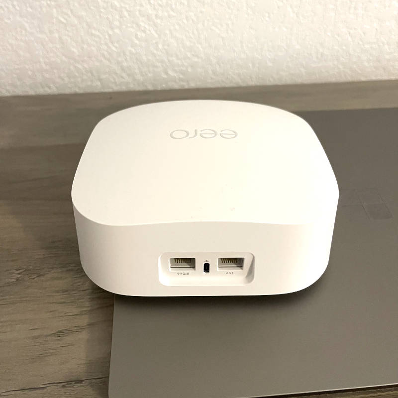 eero Pro 6E mesh router rear view